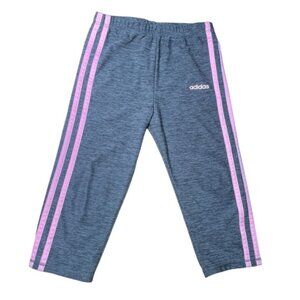 Adidas 6x Girls Leggings Cropped Pants Grey Pink Casual Active Gymnastic Dance 6
